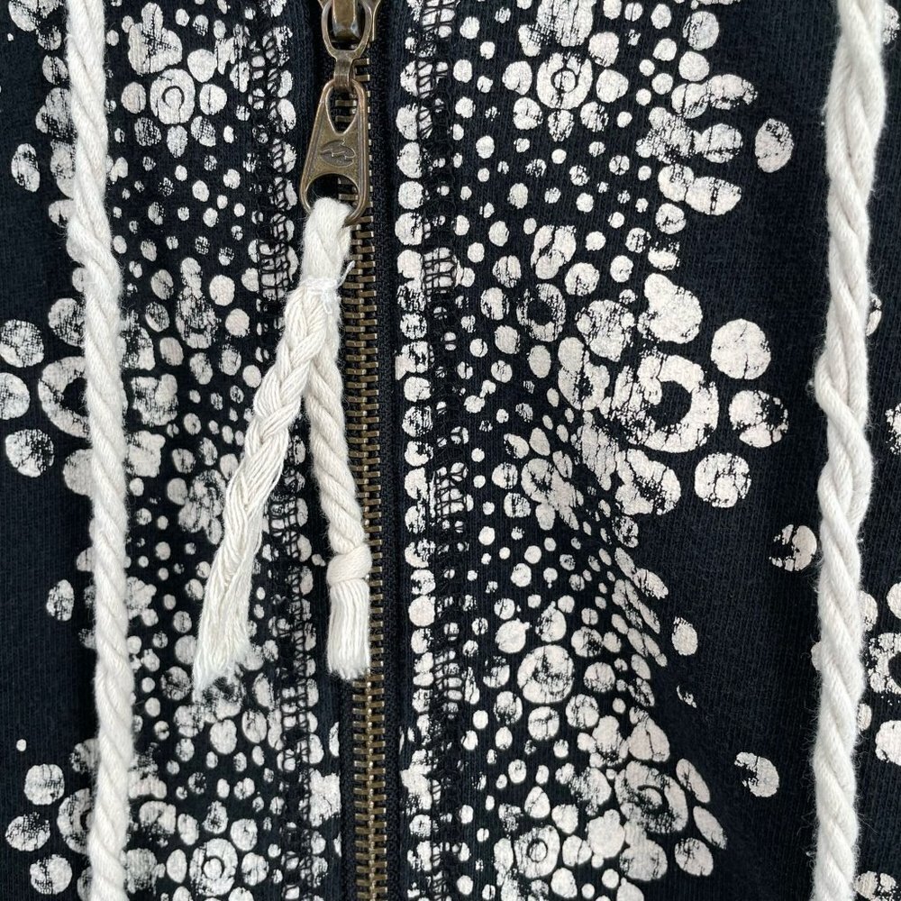 Billabong Juniors Floral Beach BOHO Full Zip Hoodie  Size L Black Print - Picture 4 of 8